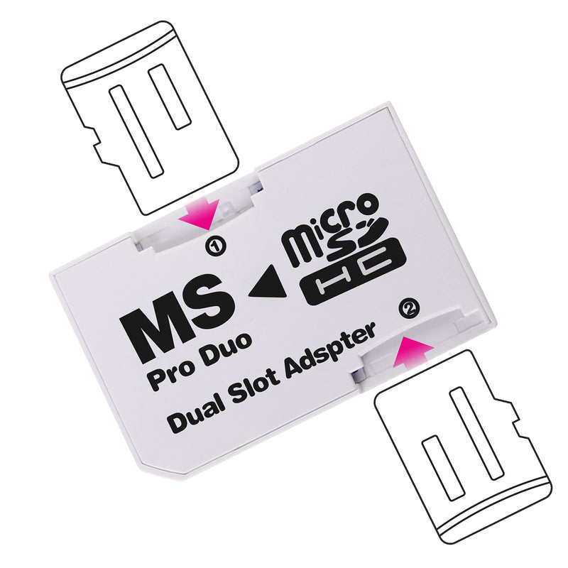 Cuziss Dual Slot MicroSD Micro SDHC Adapter Duo Pro Memory Stick Adapter for PSP Sony - LeoForward Australia