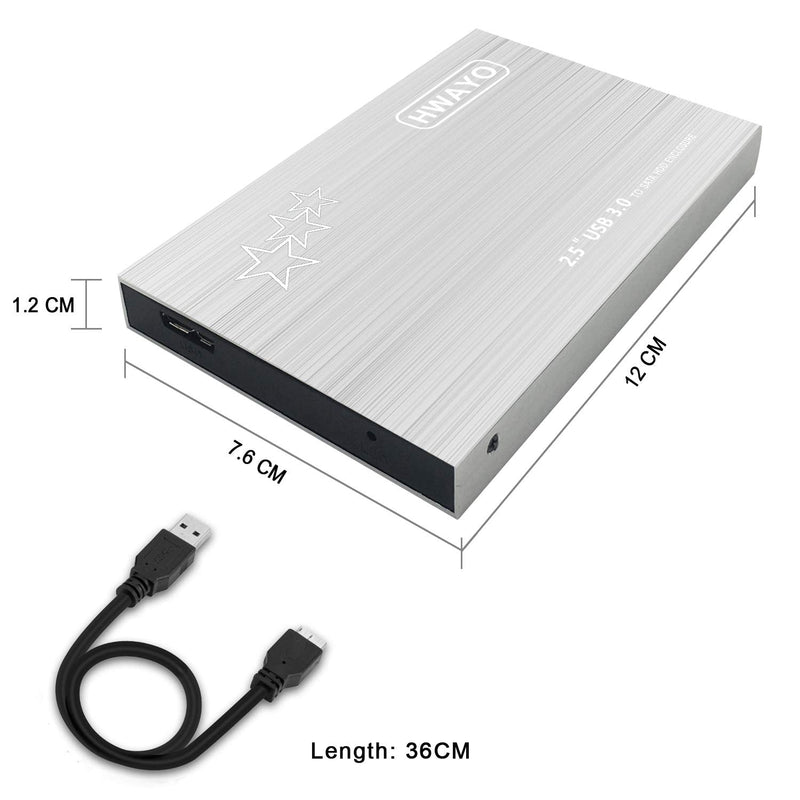  [AUSTRALIA] - 320GB External Hard Drive Portable - HWAYO 2.5'' Ultra Slim HDD Storage USB 3.0 for PC, Laptop, Mac, Chromebook, Xbox One (Silver) 320GB Silver