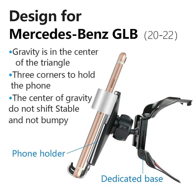  [AUSTRALIA] - musttrue LUNQIN Car Phone Holder for 2020-2023 Mercedes Benz GLB Class [Big Phones with Case Friendly] Auto Accessories Navigation Bracket Interior Decoration Mobile Cell Mirror Phone Mount