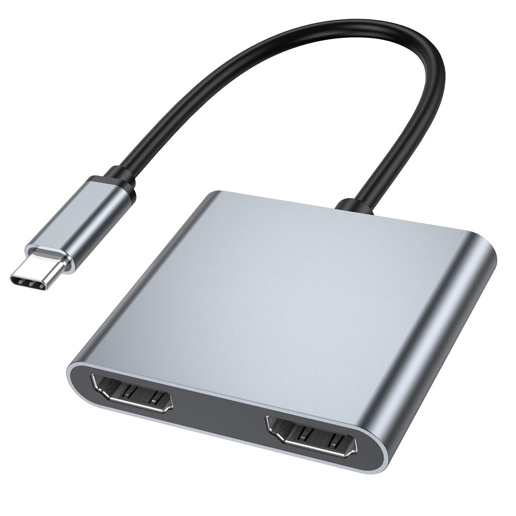  [AUSTRALIA] - USB C to Dual HDMI Adapter,Type C to HDMI Converter,USB-C to Dual Monitors Adapter Support 4K@60Hz 4K@30Hz for MacBook Pro Air 2020/2019/2018,LenovoYoga 920/Thinkpad T480,Dell XPS 13/15