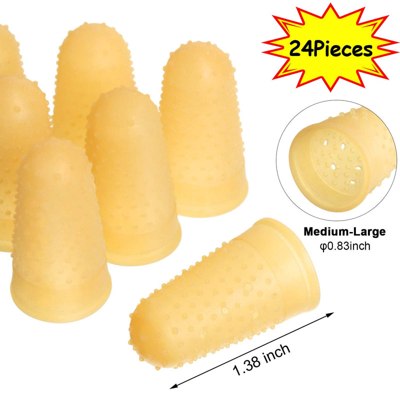  [AUSTRALIA] - 24 Pieces Rubber Fingers Tip Fingers Covers Rubber Finger Pads Grips Thick Reusable Finger Protector for Money Counting Collating Writing Sorting Task and Sport Games (Size 12, 0.83 x 1.38 Inch)