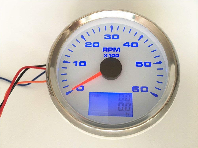  [AUSTRALIA] - ELING Tachometer Tacho Gauge 6000RPM for Auto Marine Yacht Vehicle with 8 Colors Backlight 85mm 9-32V