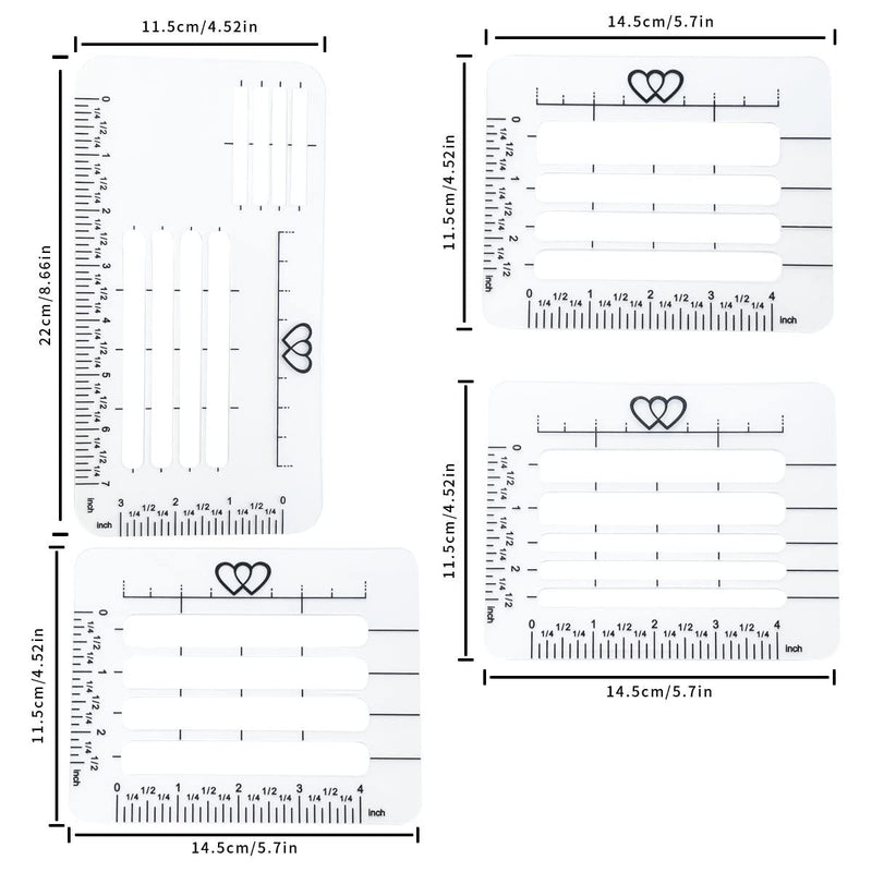  [AUSTRALIA] - 4Pcs Letter Envelope Addressing Stencil, Envelope Addressing Guide Stencil Templates, Great for Sending Thank You Cards, Wedding Invitations, Party Invitations(4 Style)