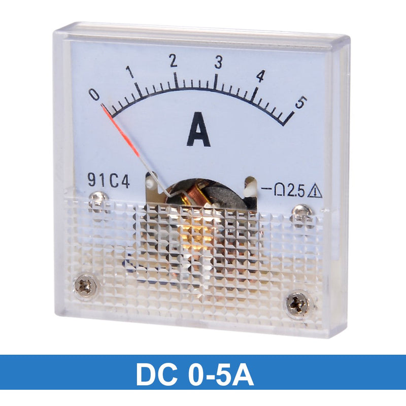  [AUSTRALIA] - uxcell 91C4-A Analog Current Panel Meter DC 5A Ammeter for Circuit Testing Ampere Tester Gauge 1 PCS