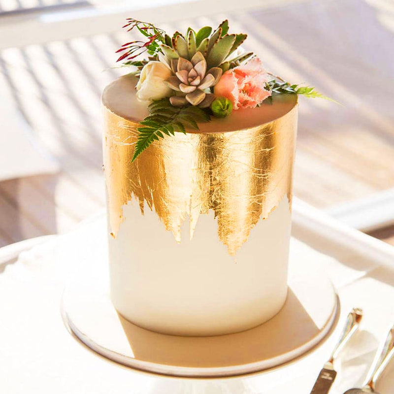  [AUSTRALIA] - KINNO Edible Gold Leaf, Pure Leaf, 24K Gold Leaf Sheets 1.7" 10PCS, Edible Leaves for Cake Decorating, Gold Foil Edible for Skincare, Makeup, Arts, Food 10 Pcs
