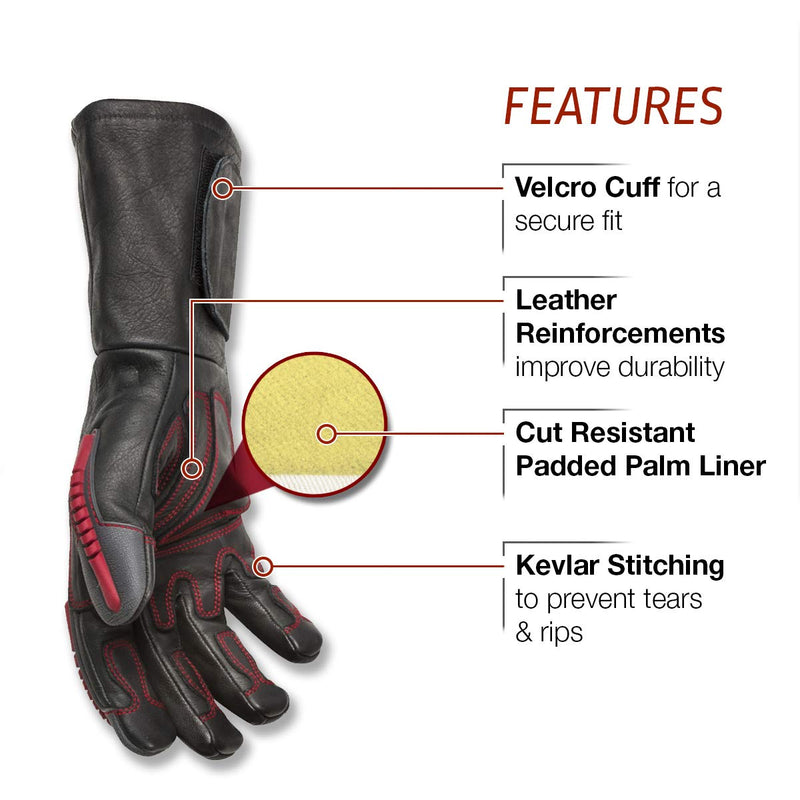  [AUSTRALIA] - Lincoln Electric Roll Cage Welding/Rigging Gloves | Impact Resistant | Black Grain Leather | Medium