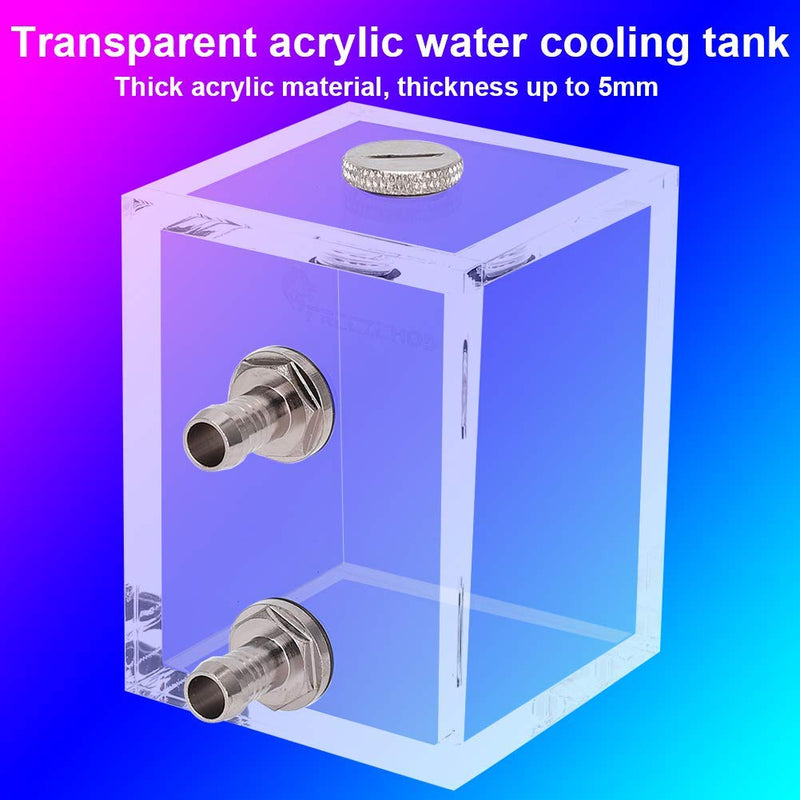  [AUSTRALIA] - 200ml Transparent Acrylic Water Cooling Tank,Acrylic Computer Water CoolingTank,5mm Durable Ultra-Quiet Faster Heat Dissipation Water Cooling Radiator,DIY Customization Water Cooled Tank