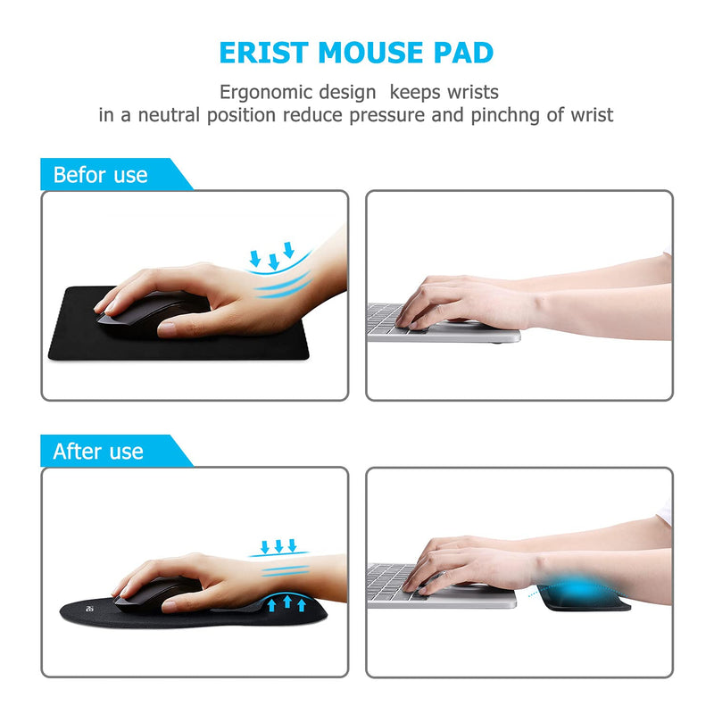 GIM Keyboard and Mouse Pad with Gel Wrist Rest Support, Memory Foam Set with Non Slip Rubber Base for Office, Gaming, Computer, Laptop and Mac - LeoForward Australia