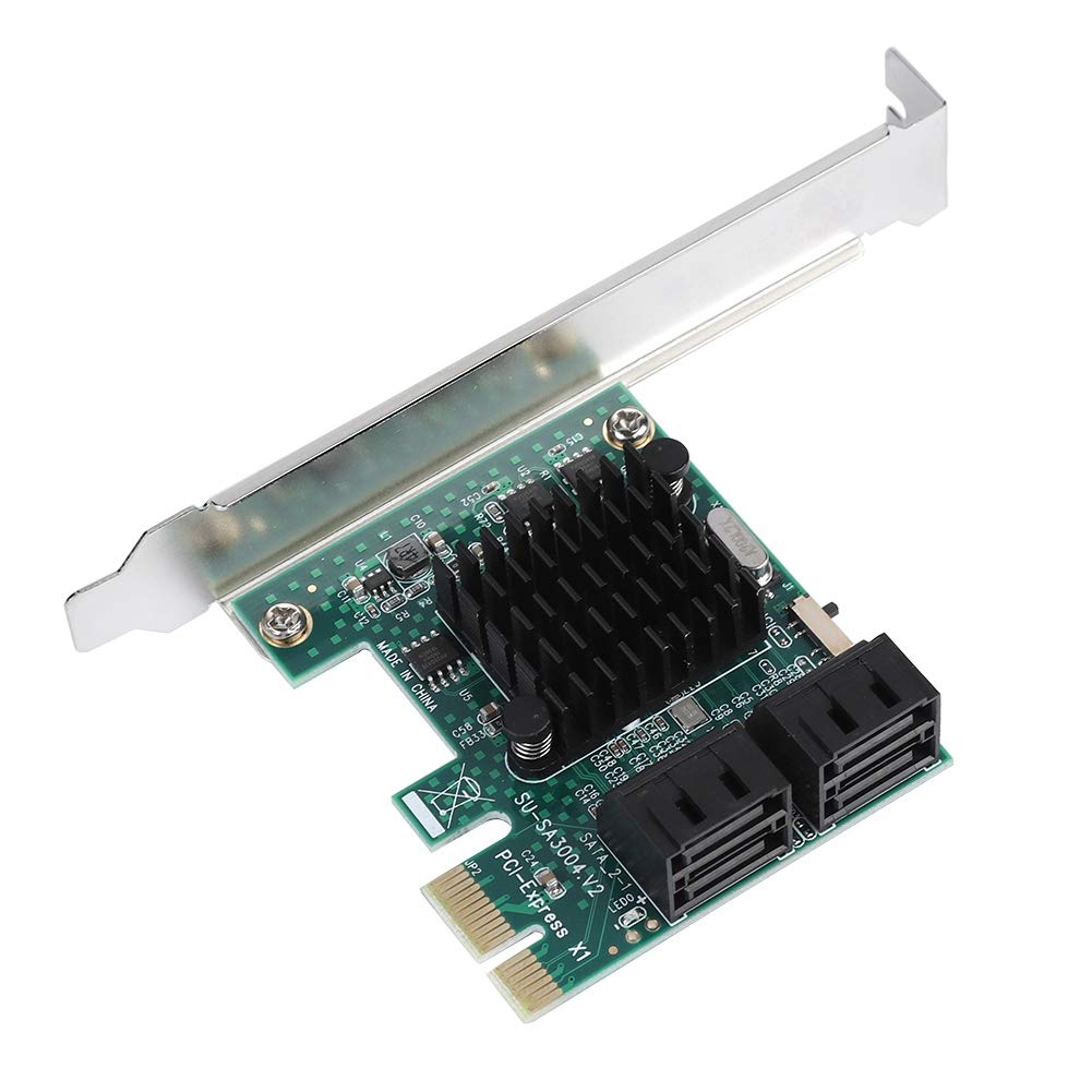  [AUSTRALIA] - SATA 3.0 Expansion Card, 4Port PCIE to SATA 3.0 Expansion Controller Card, Rear SATA3.0 Interface, 4U, 2U Universal, Thick GoldPlated PCIE Interface, Fourlayer Circuit Board, Three Modes