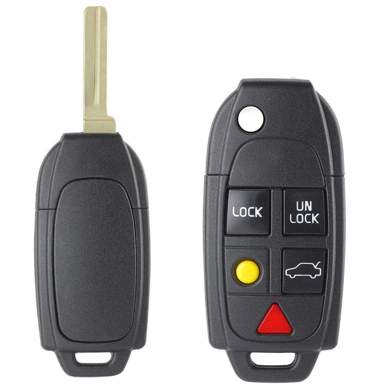  [AUSTRALIA] - Beefunny Replacement Folding Remote Key Case Fob 5 Button for Volvo XC70 XC90 2003-2014 (1) 1