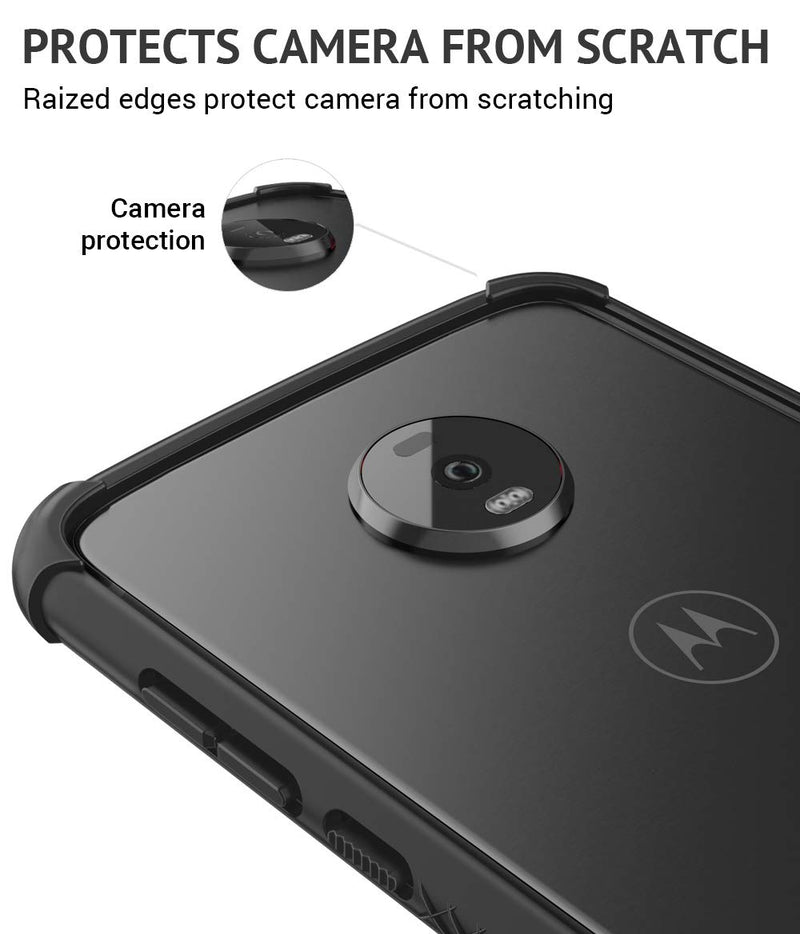 CaseWe - Motorola Moto Z4 Protective Flexible Double Injection Technology (TPU+PC) Bumper Case Cover/Compatible with Moto Mods - All Matte Black - LeoForward Australia