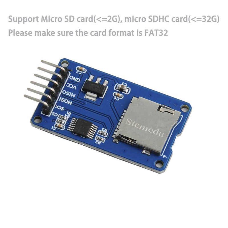  [AUSTRALIA] - Stemedu 2PCS Mic ro SD Card Module Integrated Circuit Breakout Board Mini TF Card Memory Adapter Reader Module SPI Interface with chip Level Conversion for Arduino Raspberry Pi