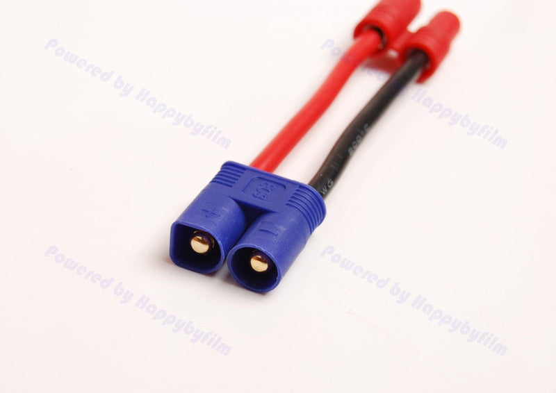  [AUSTRALIA] - Lot(5) New EC3 Male Plug to 3.5mm Female Adapter Connector 14awg Wire Connector for RC Super Tigre