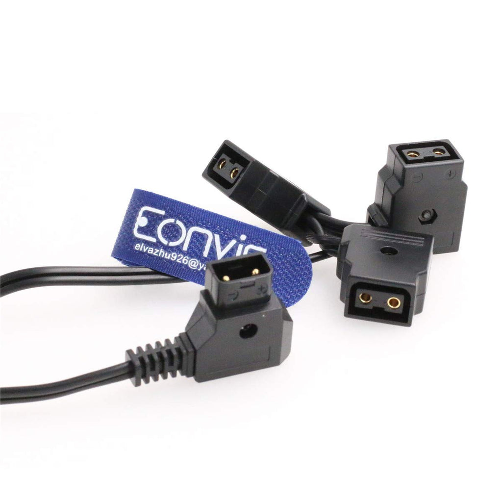  [AUSTRALIA] - Eonvic D-Tap Male to 3 Female P-Tap Hub Adapter Splitter Extension Cable for BMCC Anton V Mount Battery