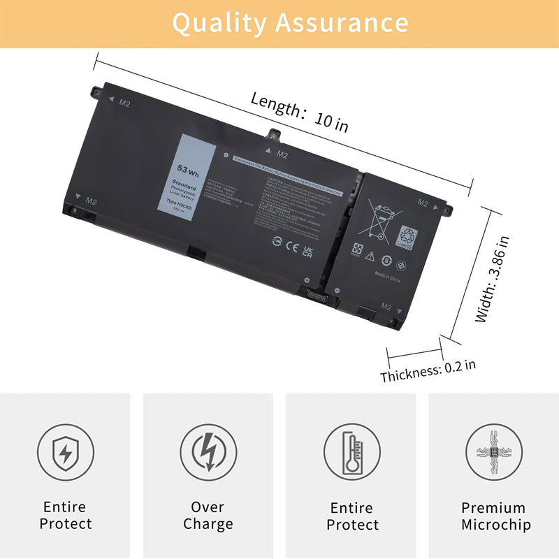  [AUSTRALIA] - NBULBL H5CKD Laptop Battery Replacement for Dell Vostro 5300 5401 5501 Latitude 3410 3510 Inspiron 5300 5401 5408 5501 5508 5400 7405 7300 7500 2-in-1 Silver Series 07T8CD [15V 53Wh]