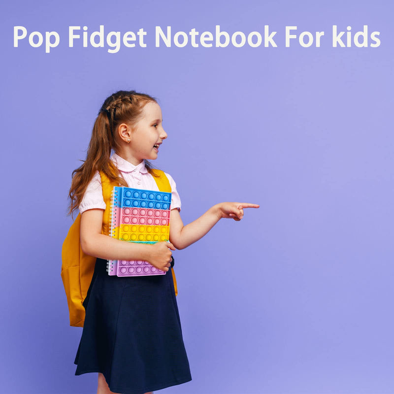  [AUSTRALIA] - iTechjoy Pop Notebook it Fidget Cover with ABC, Popit Notebook Pop on Cover Bubble Game for Users Relieve Stress,Journal Notebook Fidget Toy for Students and Office Workers to Use. with 80 Page N1