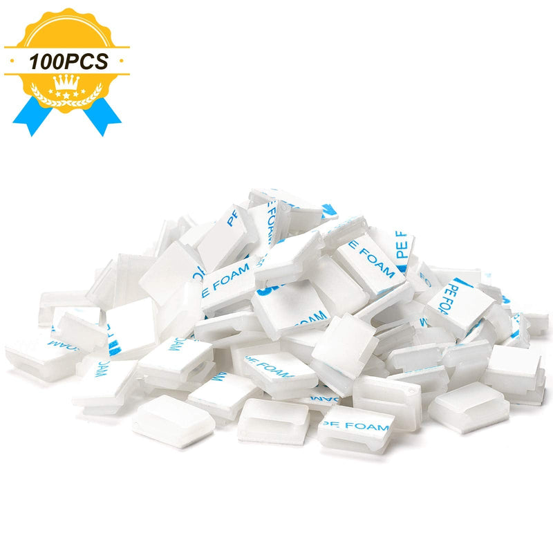  [AUSTRALIA] - Cable Tidy Management Self Adhesive Cable Clips,100Pack Clamps Fix Led Light Clips (for 10mm(3/8") Wide Strip Light)