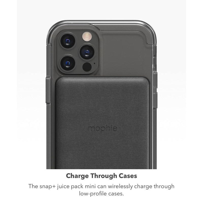  [AUSTRALIA] - mophie snap+ juice pack mini - Magnetic and portable wireless charger containing a 5,000mAh internal battery. - Black