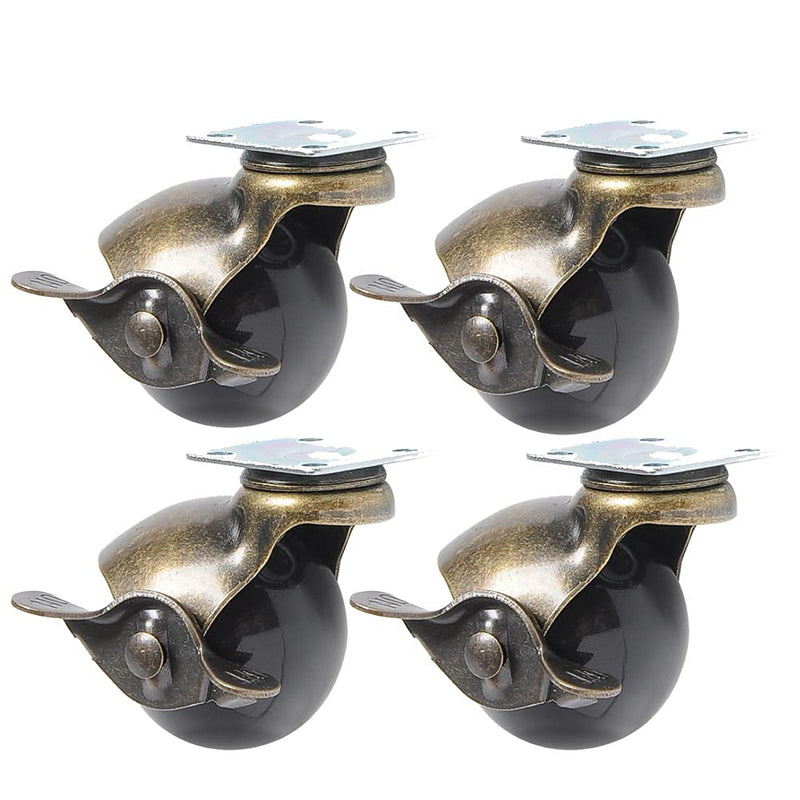  [AUSTRALIA] - Small Casters, Gearwoo 2 Inch Furniture Casters with Brake Ball Caster Stem Caster Wheel with Sockets, Vintage Antique Swivel Caster for Furniture, Sofa, Chair, Cabinet, Pack of 4
