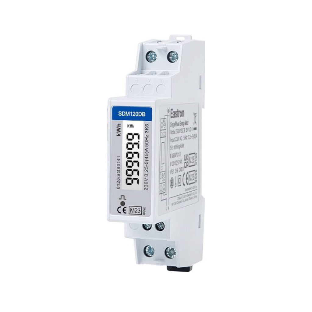  [AUSTRALIA] - Alternating current meter [SDM120] digital 1-phase electricity meter for DIN rail (1TE) with LCD and S0 for up to 45A direct measurement at 230V (SDM120DB - MID2023) SDM120DB - MID2023