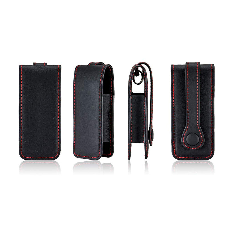 AeroBon Real Leather Keychain Cover / Remote Fob Key Holder Compatible with Porsche Key (Black) Black - LeoForward Australia