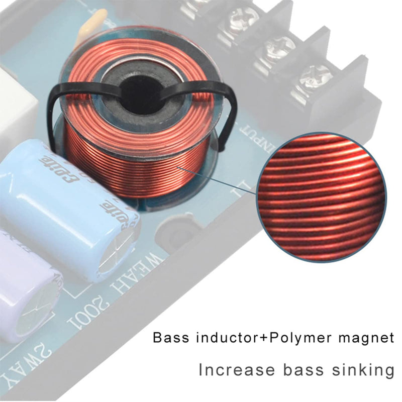  [AUSTRALIA] - DriSentri 2 Way Crossover for Speaker, WEAH-2001 2pcs Speaker Frequency Divider 2 Way Car Audio Speakers Two Crossover Divider Crossover Filter