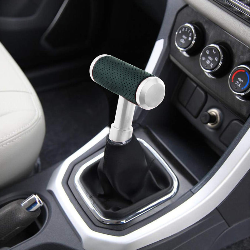 Arenbel Universal Car Shift Knob Leather Gear Stick Shifting Shifter Lever Handle of Hammer Head fit Most Manual Automatic Vehicle, Silver Sliver - LeoForward Australia