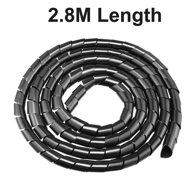  [AUSTRALIA] - uxcell Spiral Wire Wrap Cable Wrap Cord 3/4-inch x 9ft Black PE Polyethylene Tubing for Computer Cable