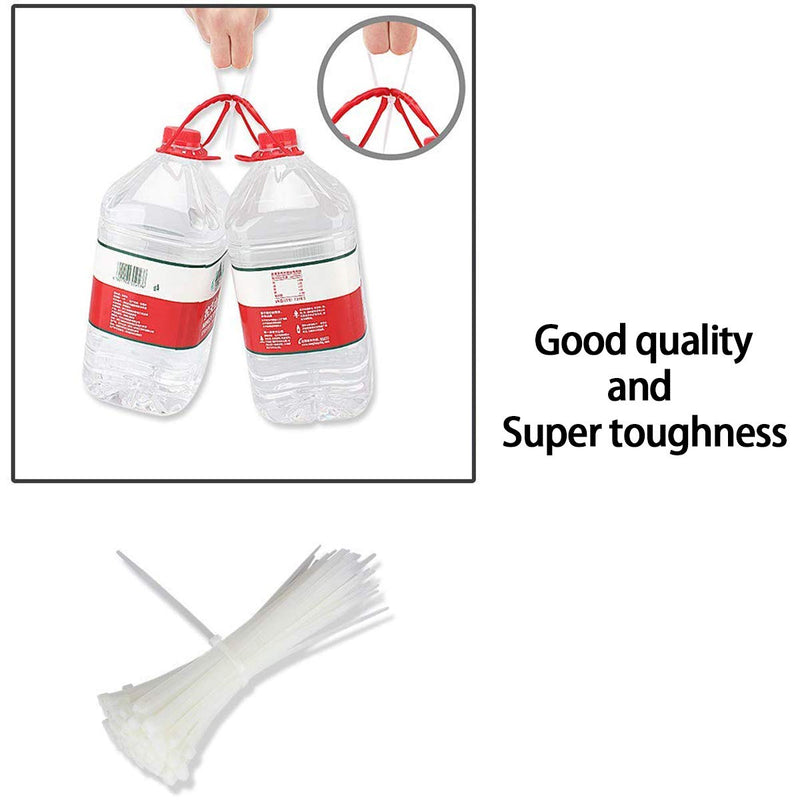  [AUSTRALIA] - 2000 Pcs nylon cable ties self-locking 6-inch, 0.12" x 6" standard mid-length industrial cable ties, industrial grade cable ties, securely bundled (white)