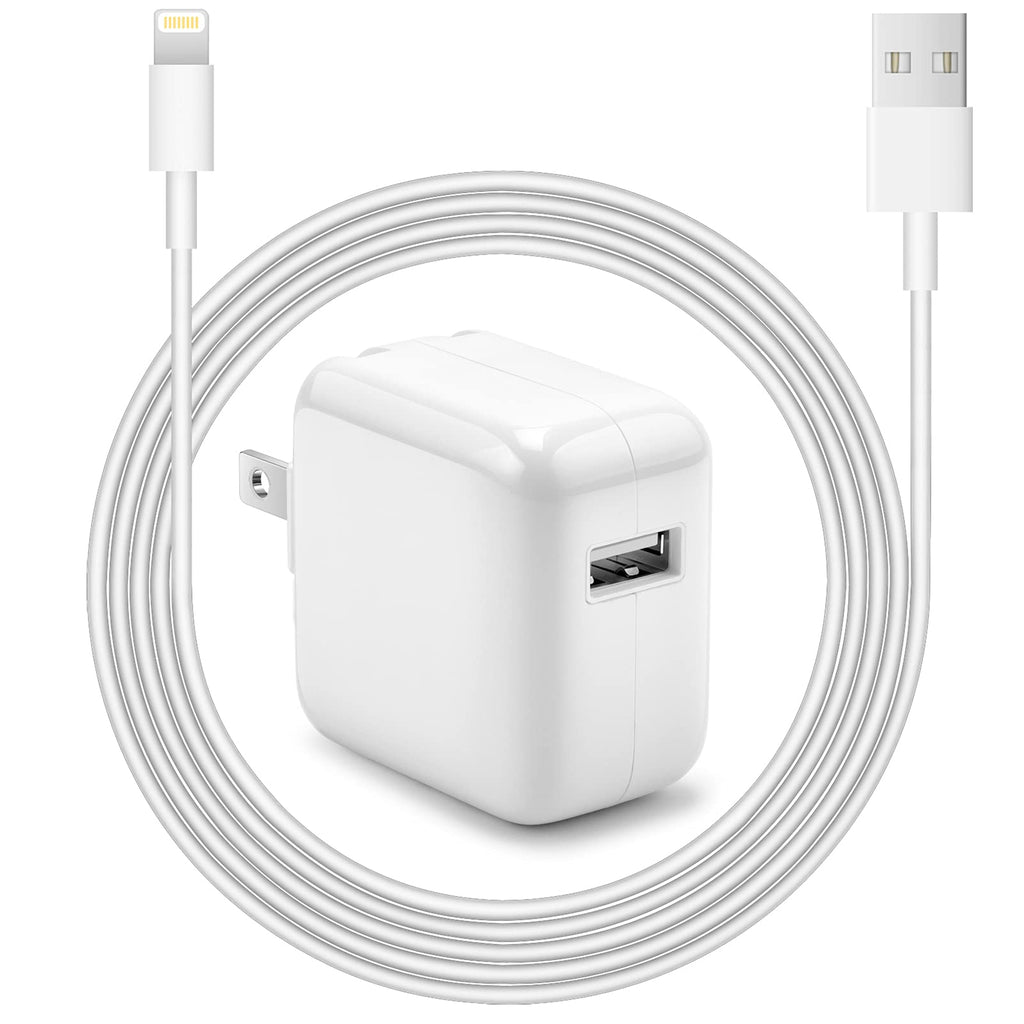  [AUSTRALIA] - iPad Charger iPhone Charger [Apple MFi Certified] 12W USB Wall Charger Foldable Portable Travel Plug with USB Charging Modem Cables Compatible with iPhone, iPad, iPad Mini, iPad Air 1/2/3, Airpod
