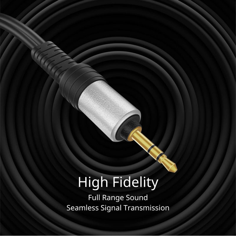  [AUSTRALIA] - TNP 3.5mm to RCA Audio Cable - 6 Feet Gold Plated HiFi Sound Aux to RCA Cable Male to Male Stereo Audio Adapter Cable - 1/8 to RCA Stereo Cable for Smartphones, TV, Car Audio, Stereo Sound System Black