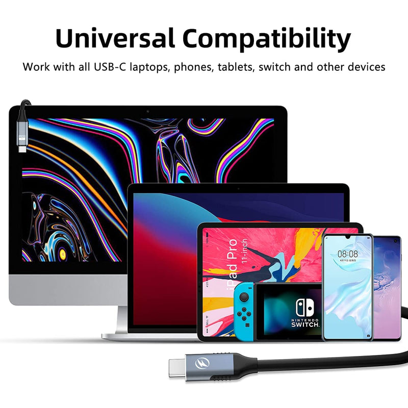  [AUSTRALIA] - USB C Magnetic Charging Cable 4K@60Hz, USB-C to USB-C Cable (5ft) 100w 10Gbps 24Pin Magnetic Charging Cable for Thunderbolt 3 MacBook Pro/Air Type C Laptop 1 Pack - 100W USB C Magnetic Cable