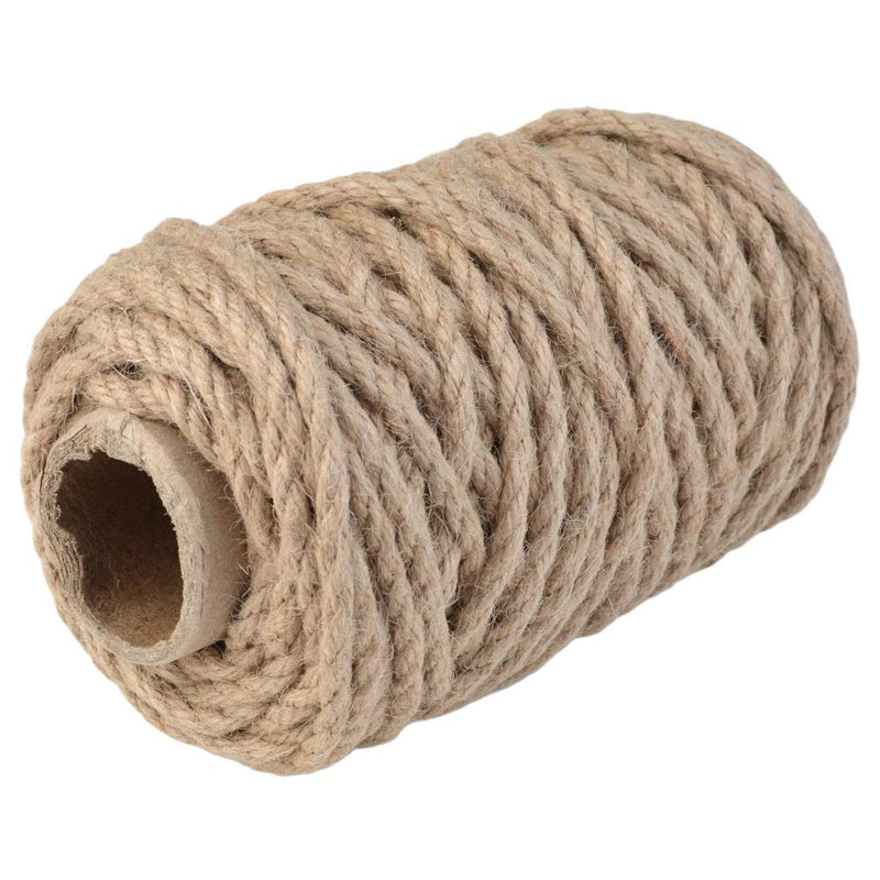  [AUSTRALIA] - Topbuti 5mm Natural Jute Twine 100 Feet Braided Jute Rope, Crafting Twine String Thick Twine for DIY Artwork, Christmas Twine, Gift Wrapping, Gardening Applications