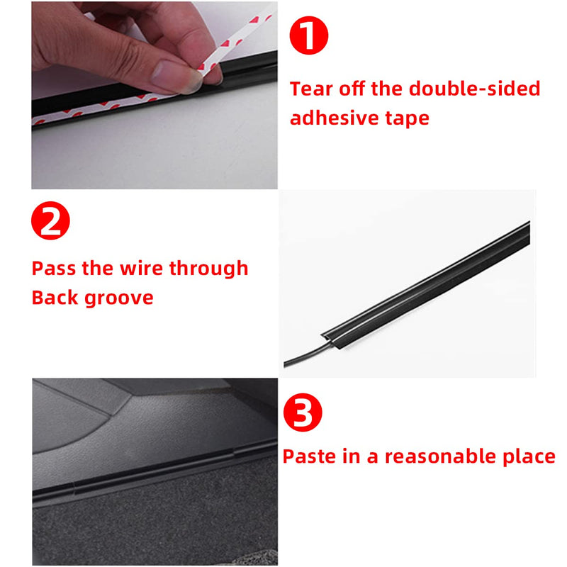  [AUSTRALIA] - AUCELI Car Concealed Wire Sleeve, 4 Pcs Adhesive Cable Hidden Protector, Auto Split Sleeving Wire Cord Organizer, Automotive Power Cord Cover, Tubing Cable Sleeve for USB, Audio and Video Line