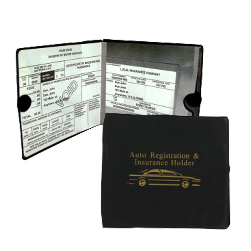  [AUSTRALIA] - ESSENTIAL Car Auto Insurance Registration BLACK Document Wallet Holders 2 Pack - [BUNDLE, 2pcs] - Automobile, Motorcycle, Truck, Trailer Vinyl ID Holder & Visor Storage - Strong Closure On Each - Necessary in Every Vehicle - 2 Pack Set