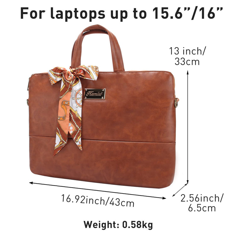  [AUSTRALIA] - Kamlui Laptop Bag for Women 15.6 15/15.6/16-inch Brown