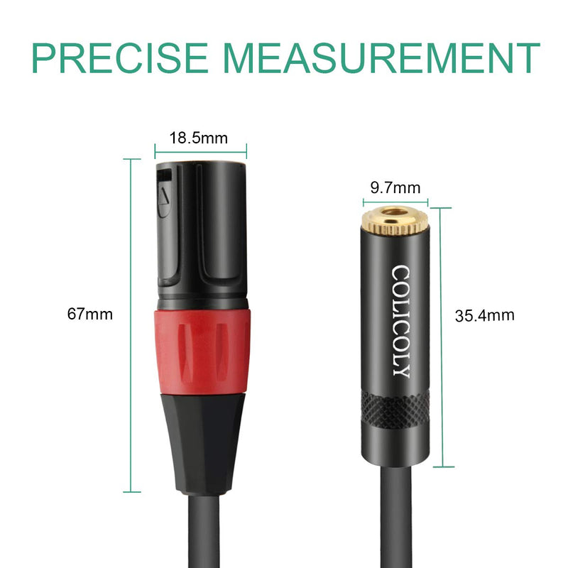  [AUSTRALIA] - COLICOLY 3.5mm Female to XLR Male Balanced Audio Converter Cable Adapter - 1ft