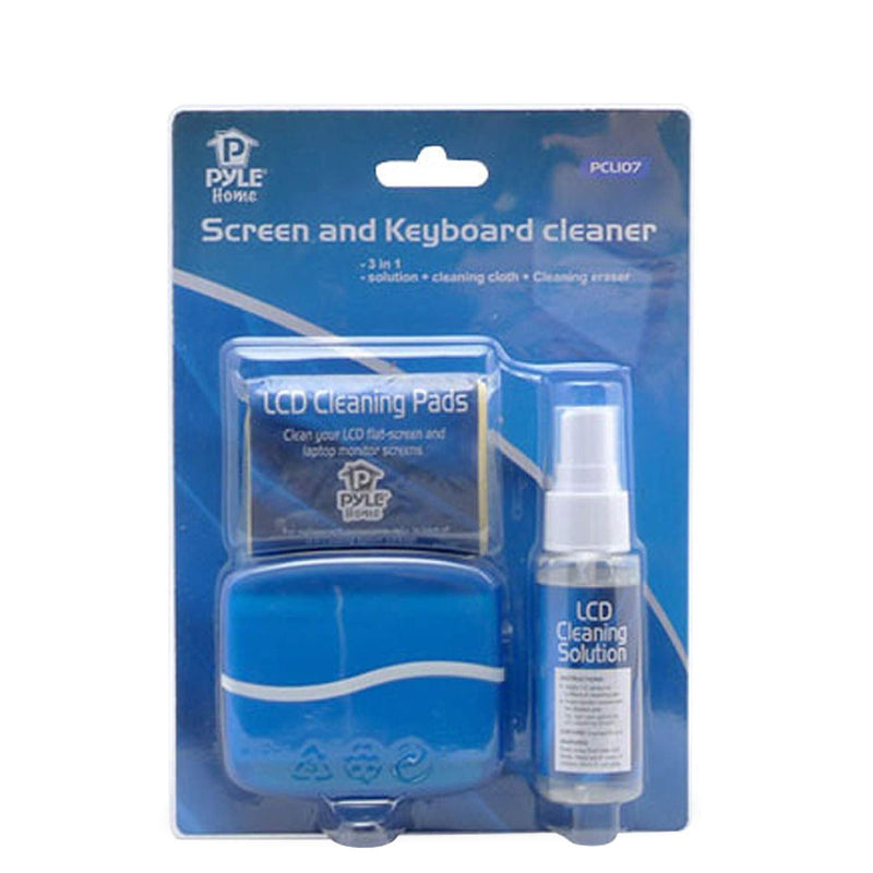  [AUSTRALIA] - Pyle Home Computer LCD Screen Cleaning Kit-Tool Includes Cleaner Solution Spray, Keyboard Brush, 5 Microfiber Cloth Wipes-Cleans Laptop Surface, Plasma / Flat TV Monitor, Macbook, iPad, iPhone PCL107