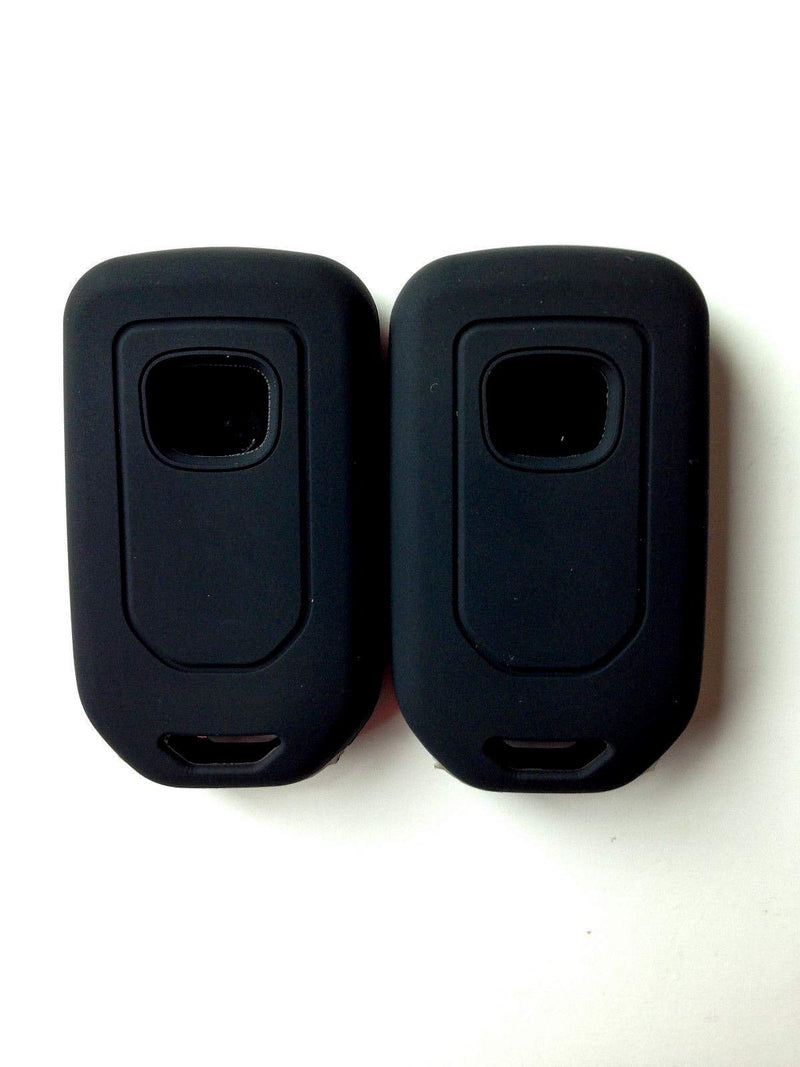 Autobase Silicone Key Fob Cover for Honda Accord Civic CR-V CRV Pilot Passport Insight EX EX-L Touring | Car Accessory | Key Protection Case - 2 Pcs (Black) Black - LeoForward Australia