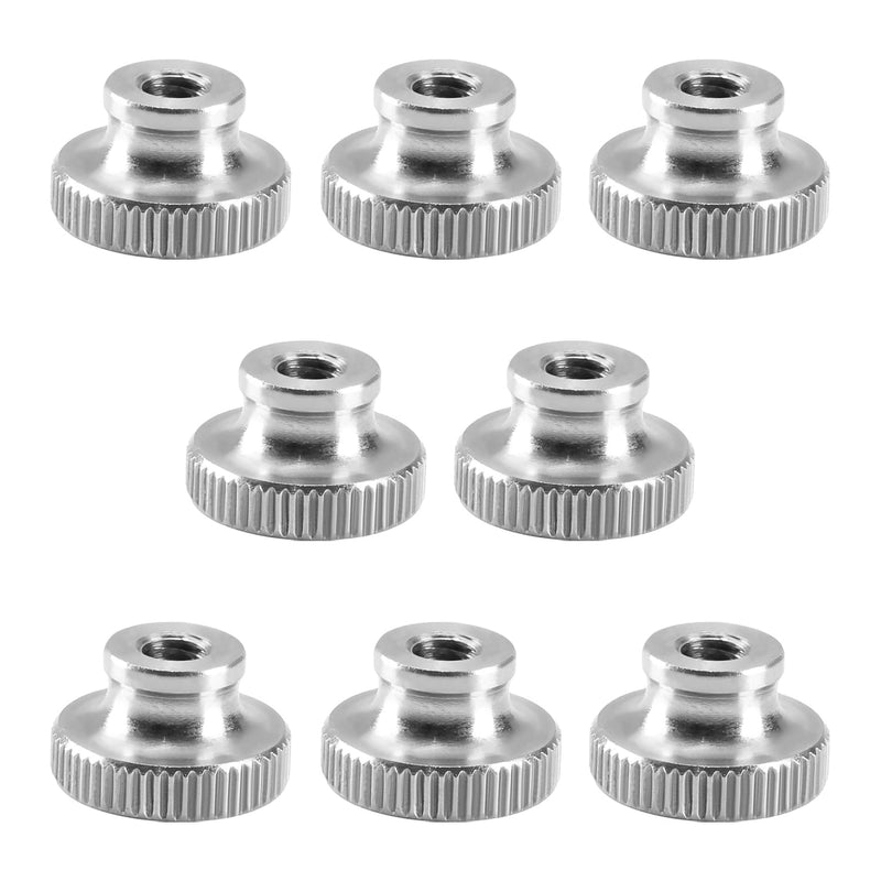  [AUSTRALIA] - MroMax Knurled Thumb Nuts, M6 Through Hole Round Knobs ，Whitewash 304 Stainless Steel, Pack of 8