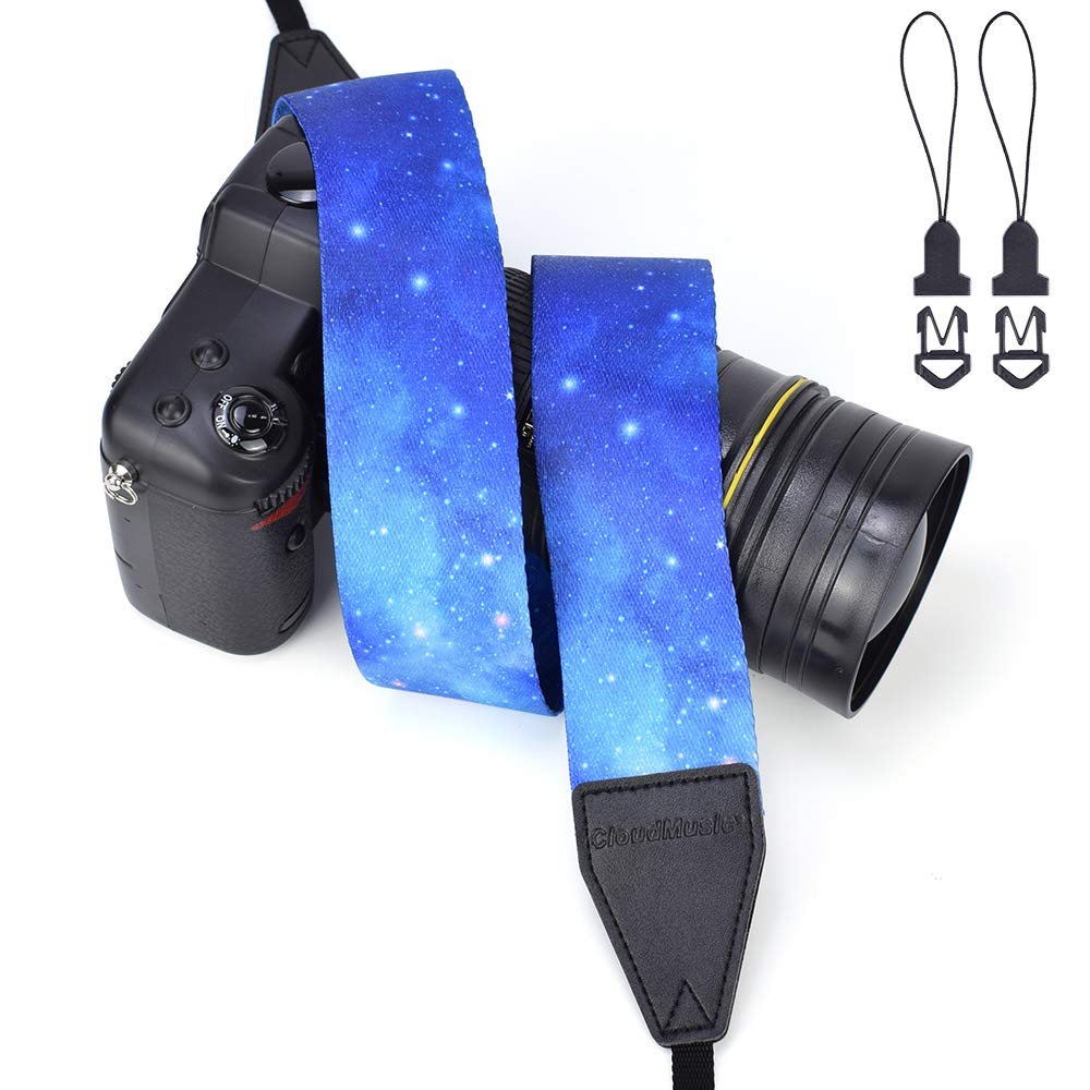  [AUSTRALIA] - CLOUDMUSIC Camera Strap Jacquard Weave Neck Strap For Girls Men Women Floral Series(Blue Galaxy) Blue Galaxy