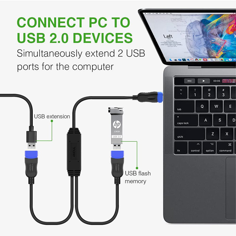  [AUSTRALIA] - USB C Male to 2 USB Female Cable, ANDTOBO USB C OTG Splitter Cable, Thunderbolt 3 Splitter Y Cable Charger Cord Multiple Hub for Laptop , PC, Phone, Charging