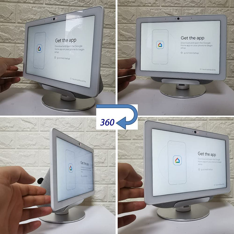  [AUSTRALIA] - NC Stand only Made for Google Nest Hub Max , Adjustable Aluminum Swivel Stand with Google nest hub max 10 Smart Display - Horizontal 360 Rotation Longitudinal Angle Change Silver