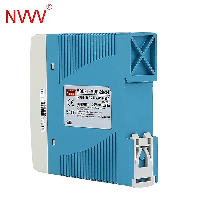  [AUSTRALIA] - NVVV MDR-20-24 AC to DC DIN-Rail Power Supply, 24V, 1 Amp, 24W, 1.5"