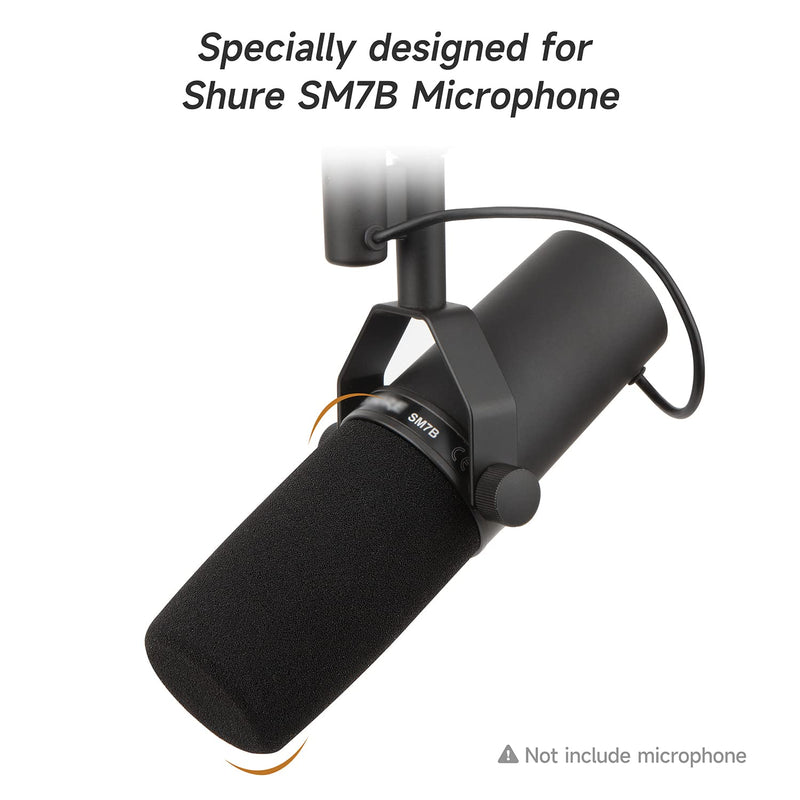  [AUSTRALIA] - SM7B Pop Filter - Mic Windscreen Wind Cover Compatible with Shure SM7B Vocal Dynamic Microphone Black Noise Cancellation Windsock Cover by WIBOND