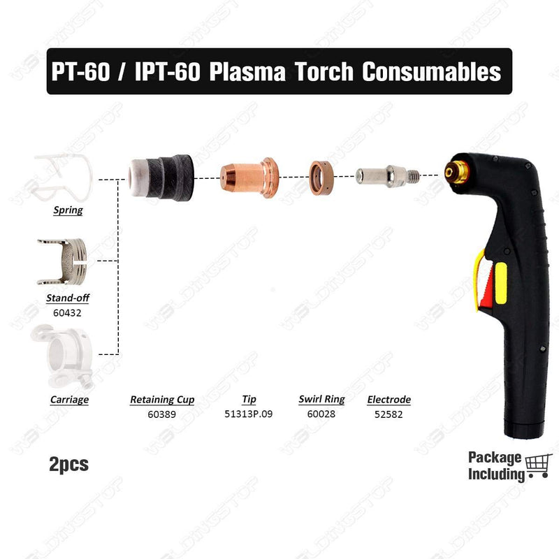  [AUSTRALIA] - 2pcs PT60 IPT-60 Plasma Torch Double Pointed Spacer Guide 60432 Plasma Cutting Accessories
