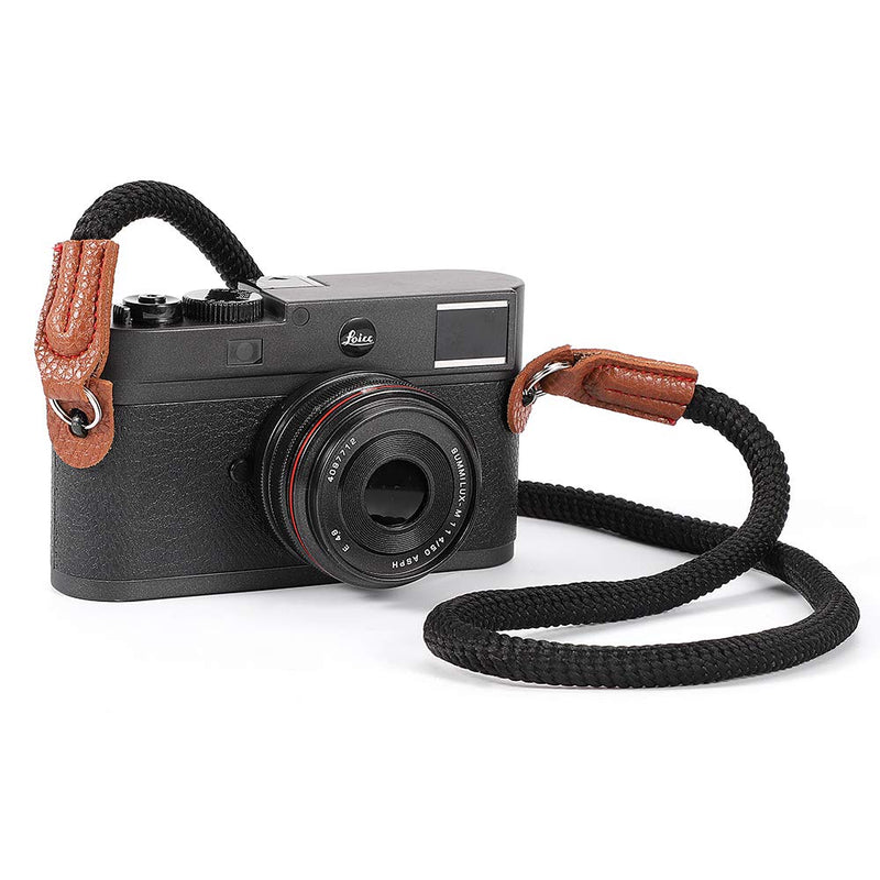  [AUSTRALIA] - Waterproof Ultra-Soft Breathable and Padded Camera Wrist Strap Suitable for SLR DSLR Camera Dark Black