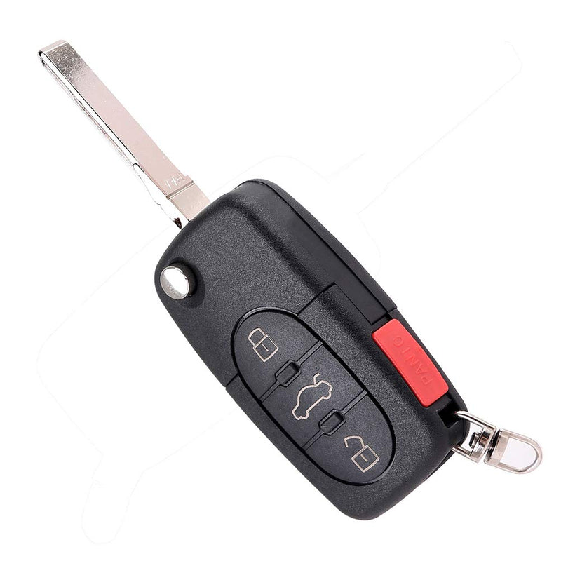 cciyu 4D0837231E X 1 Flip Key Fob with Key Blade 4 buttons Replacement for 97-05 for AUDI A4 A4 Quattro A6 A6 Quattro A8 A8 Quattro Allroad Quattro Cabriolet Series with FCC 4D0837231E - LeoForward Australia