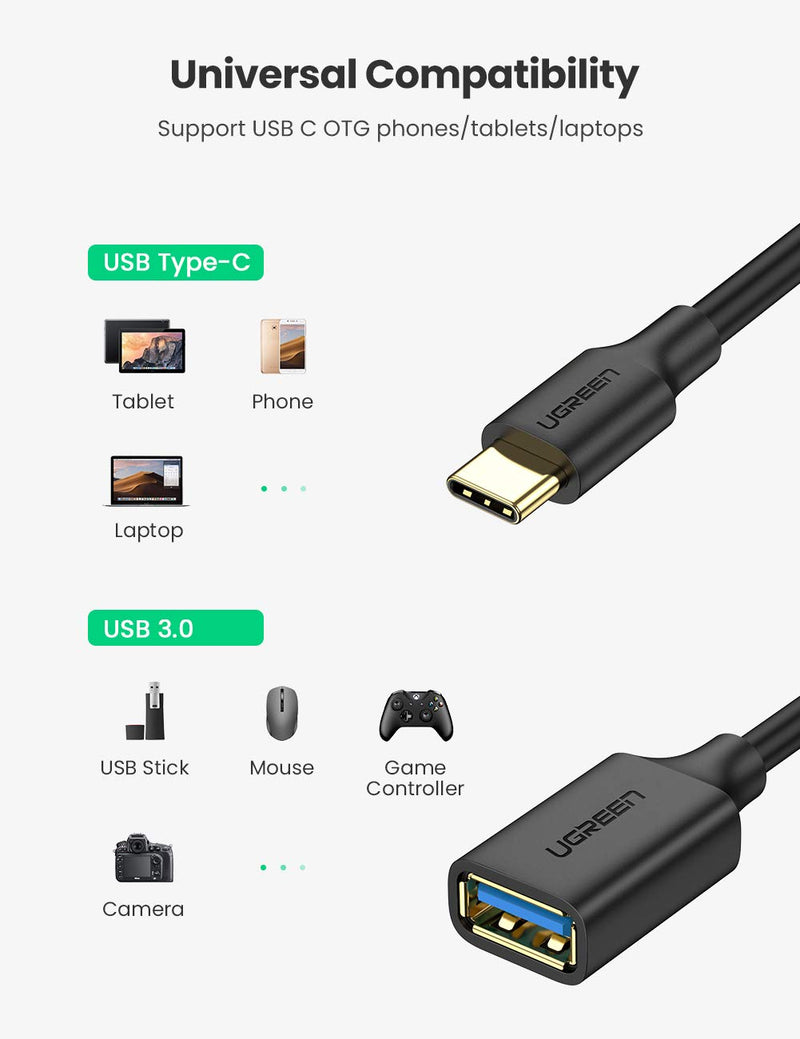 UGREEN USB C to USB Adapter Type C OTG Cable 2 Pack USB C Male to USB 3.0 A Female Cable Connector Compatible for MacBook Pro 2019 2018 Samsung Galaxy S10 S9 S8 Note 9 8 LG V40 G6 Google Pixel 2 XL - LeoForward Australia