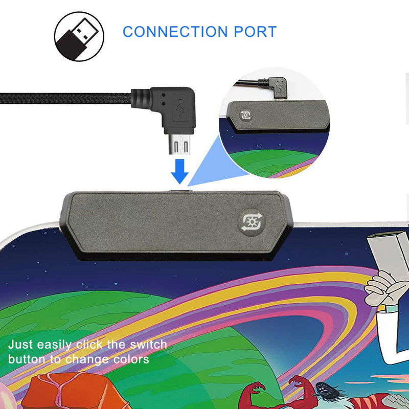  [AUSTRALIA] - Bimormat RGB Gaming Mouse Pad Large Mouse Mat, 31.5 X 11.8 Inch Extra LED Extended Mousepad, Non-Slip Rubber Base Mouse Keyboard Mat (80x30 Rikrun) 80x30 Rikrun